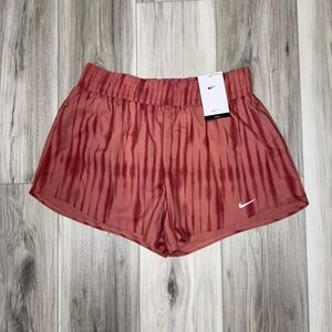 NWT Nike Dri Fit Women's L Athletic Shorts Mauve Pink Tie Dye Gym Running
